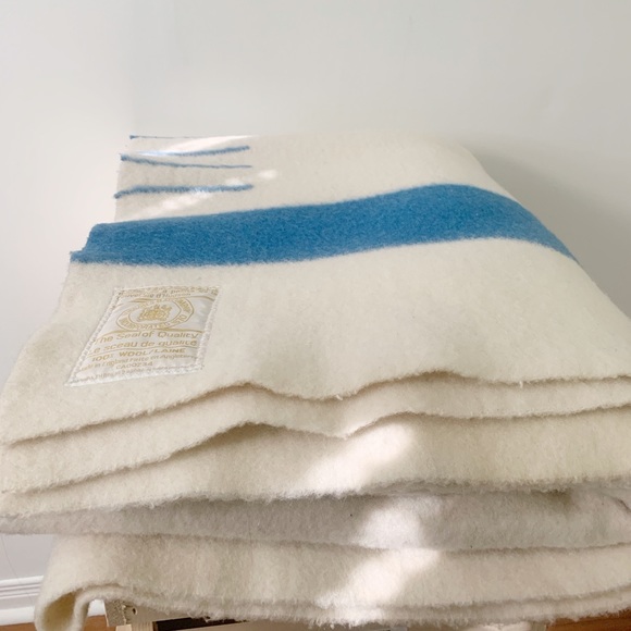Vintage Hudsons Bay Full Four Point Wool Blanket